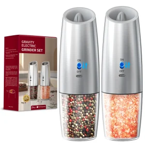 USB Rechargeable Electric Gravity Salt & Pepper Grinder