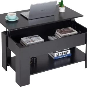 39.4" Lift-Top Coffee Table with Hidden Storage,
